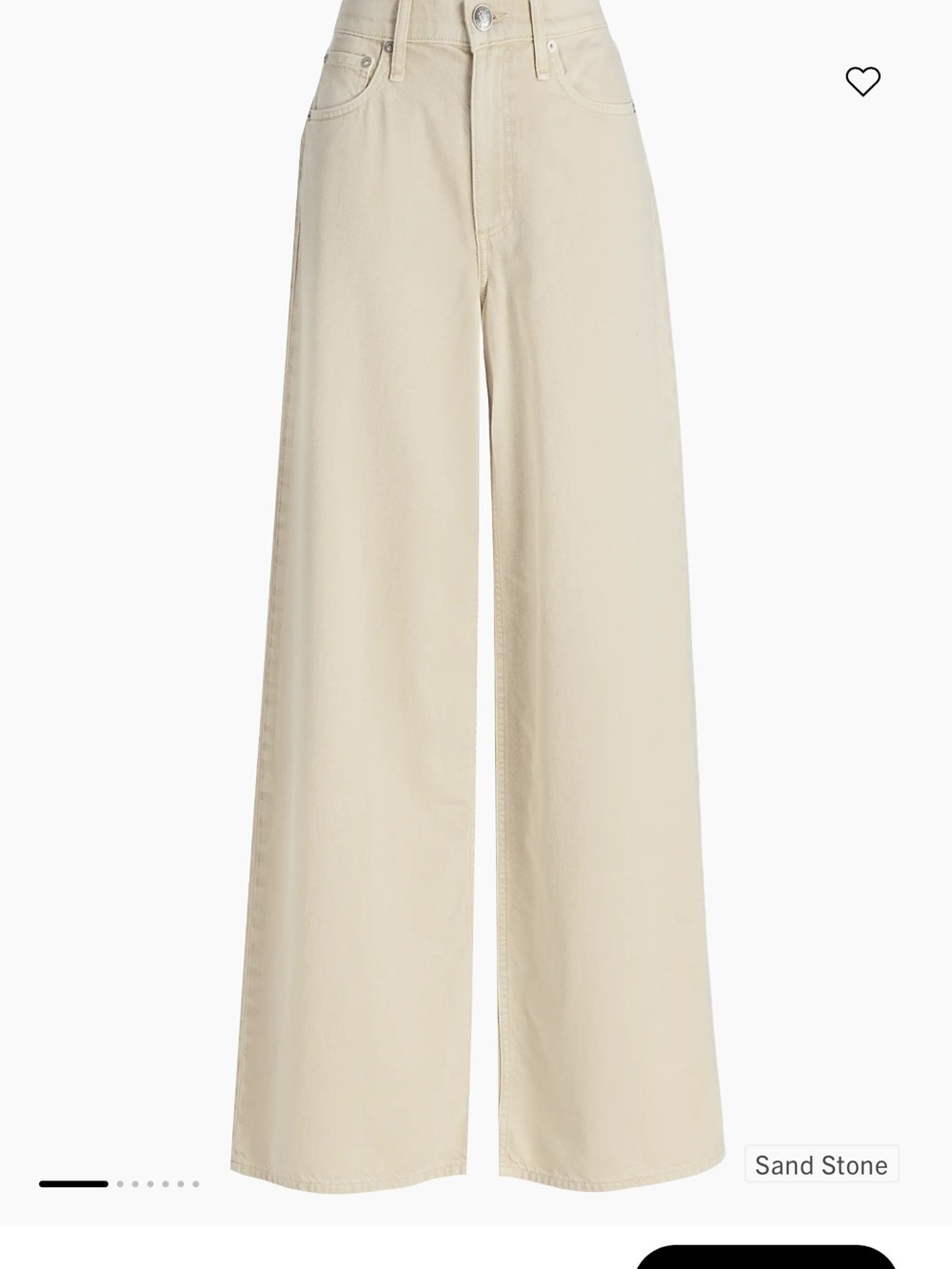 Rag & Bone Wide-Leg Jeans in Ecru - Picture 3 of 12